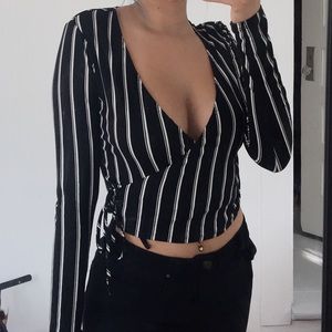 Long sleeve striped top